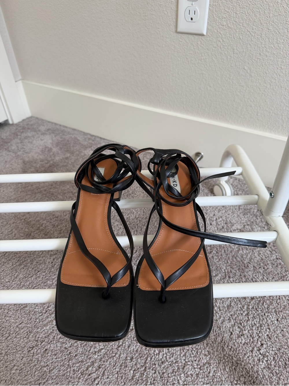 NA-KD Square-Toe Sandals with Ankle Wrap